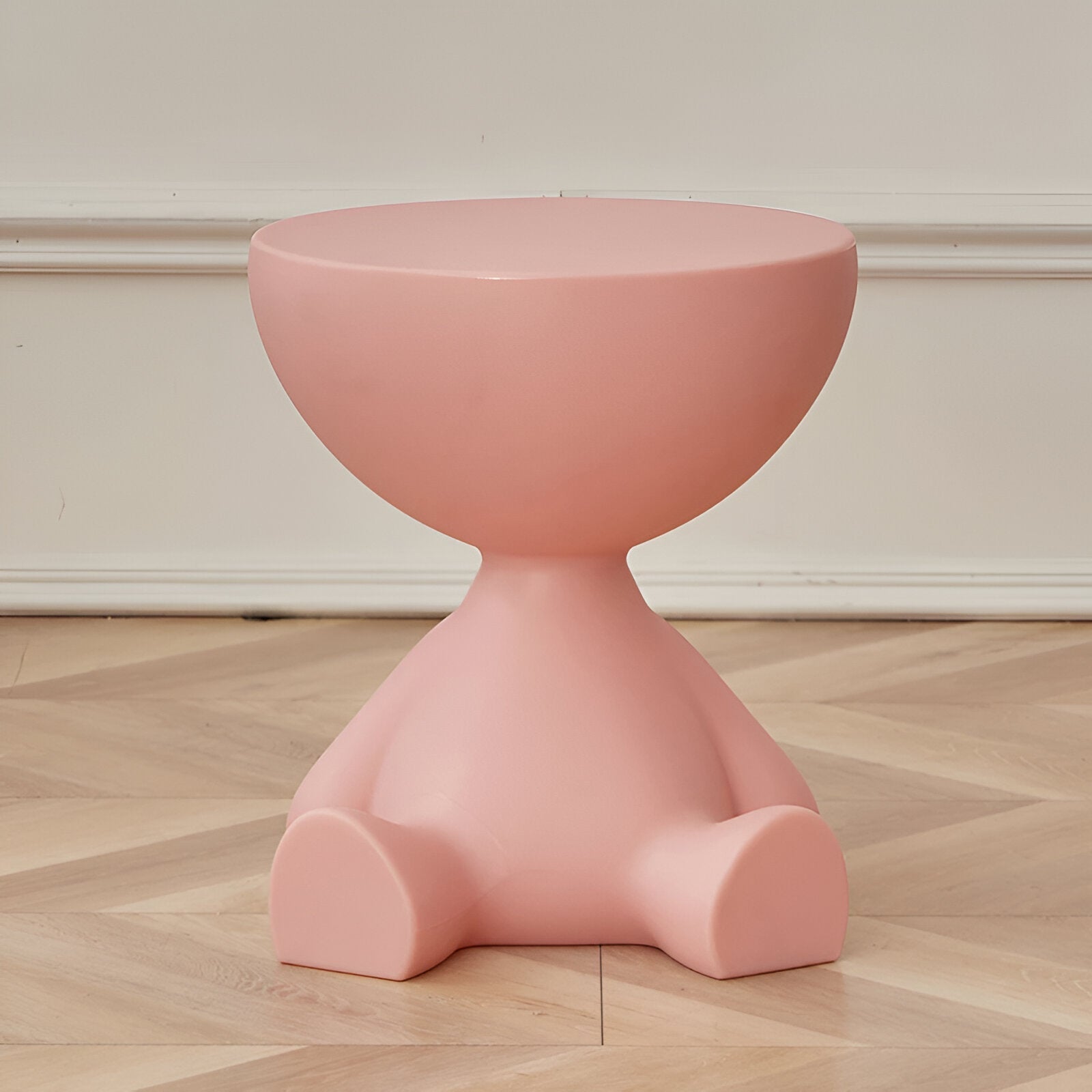 Round low table – black plastic, timeless design for living room or sitting room