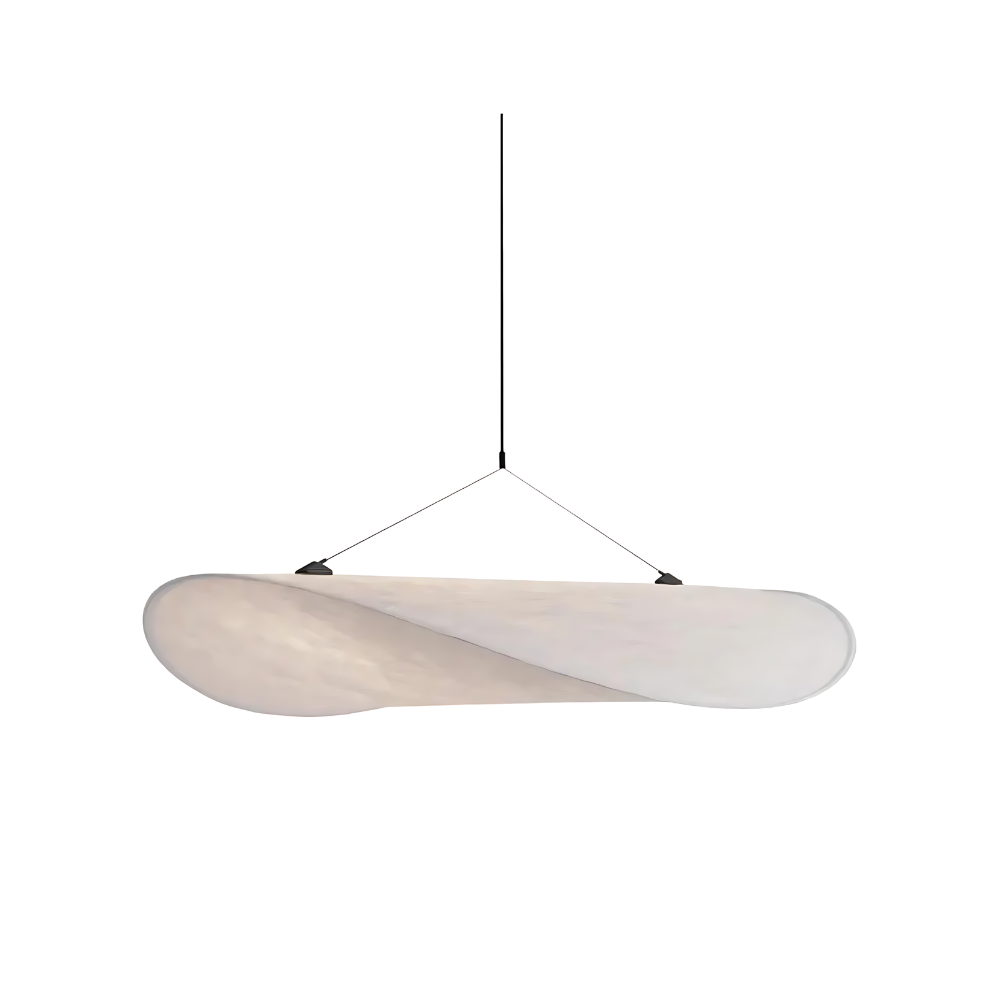 Japandi Hanging Lamp – Natural Silk, Bohemian Design for Living Room, Dining Room, or Bedroom