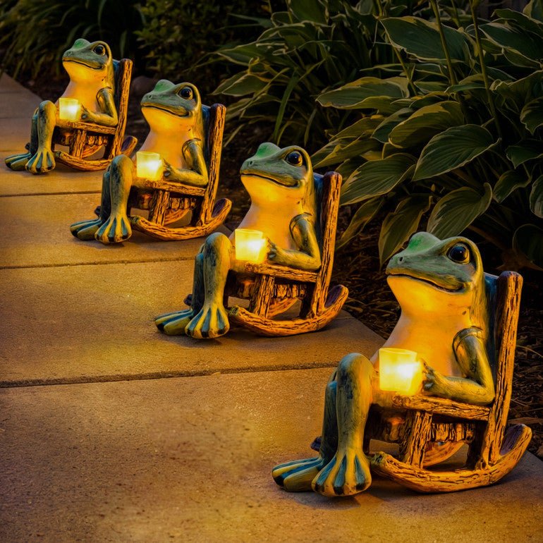 Seaside Figure with Solar Lighting – Weather-Resistant, Green Plant for Atmospheric Outdoor Spaces and Terrace Decor