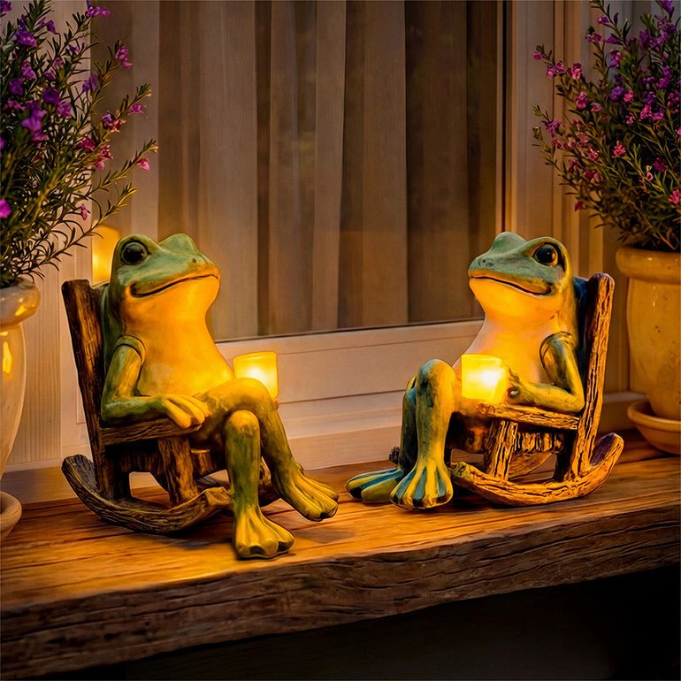 Seaside Figure with Solar Lighting – Weather-Resistant, Green Plant for Atmospheric Outdoor Spaces and Terrace Decor