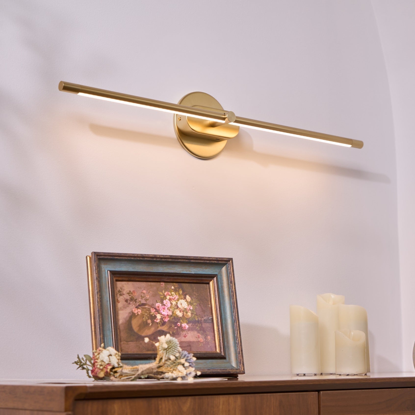 Draadloze LED-wandlamp – Aluminium, minimalistisch ontwerp voor de woonkamer, slaapkamer of kantoor