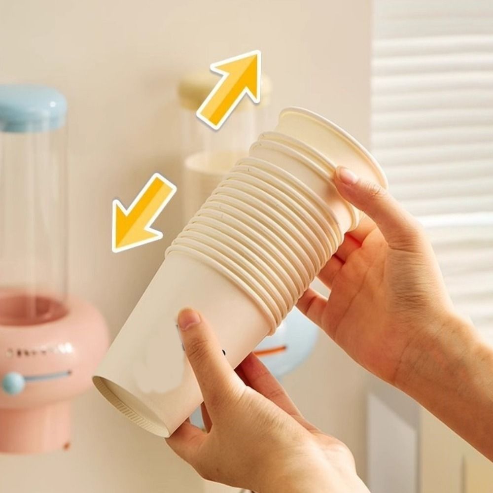 Væghængt Becher-dispenser – Kompakt, Hvid Plast til Køkken eller Kontor