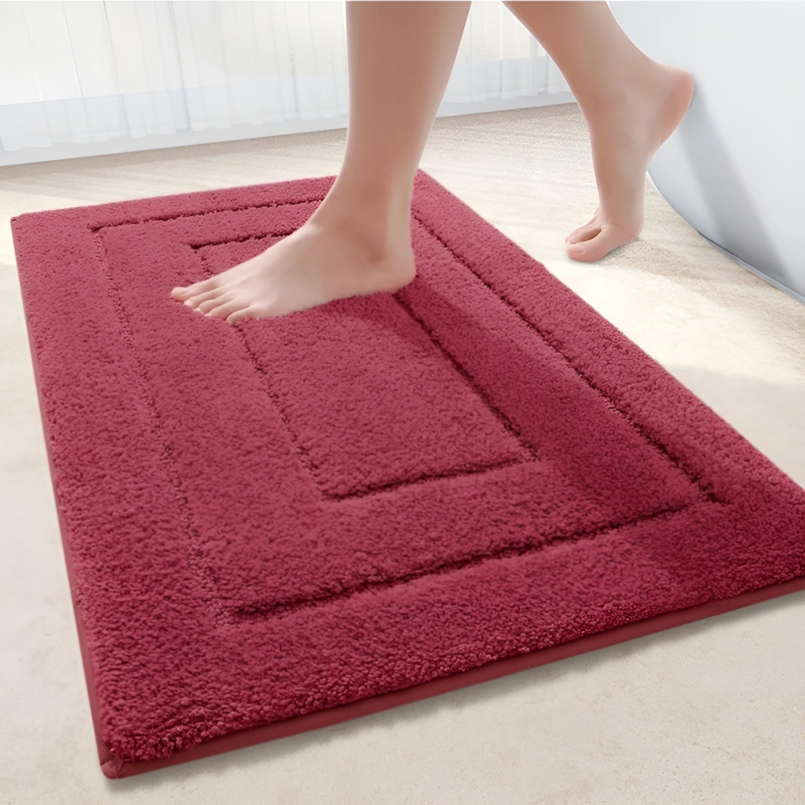 Mikrofiber Bademåtte – Antiskrid, Blød Blå til Badeværelse eller Brusekabine