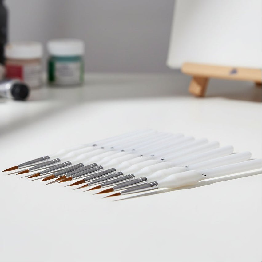 Gedetailleerde schilderskwast – Houten handvat met synthetisch haar voor acryl-, olieverf- en aquarelprojecten