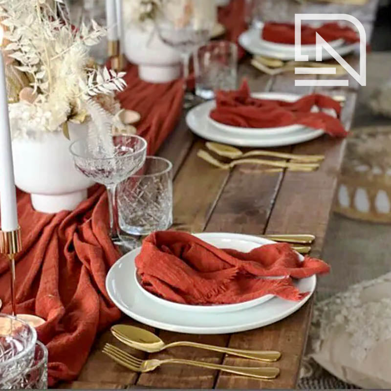 Rustic Cotton Napkins – Natural, Neutral for Table Setting at Weddings or Restaurants