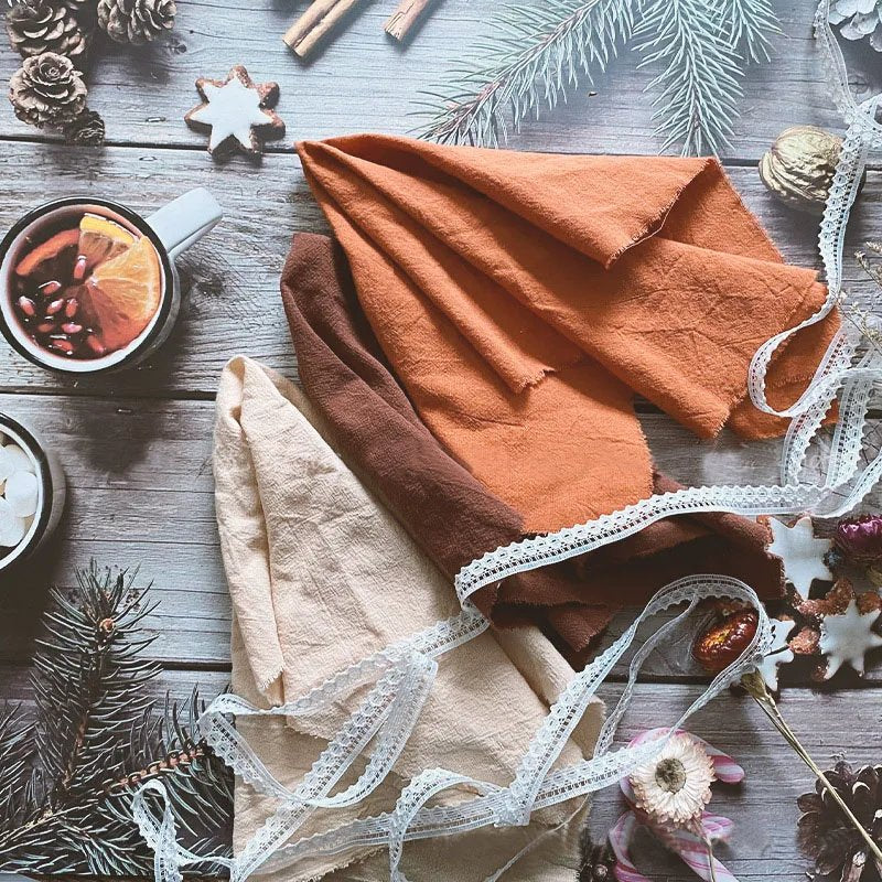 Rustic Cotton Napkins – Natural, Neutral for Table Setting at Weddings or Restaurants