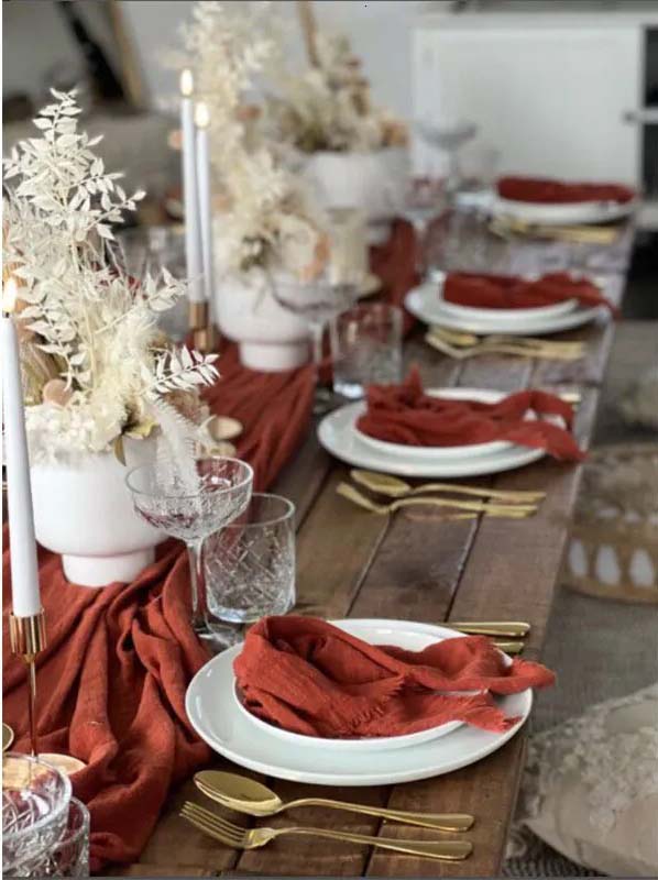 Rustic Cotton Napkins – Natural, Neutral for Table Setting at Weddings or Restaurants