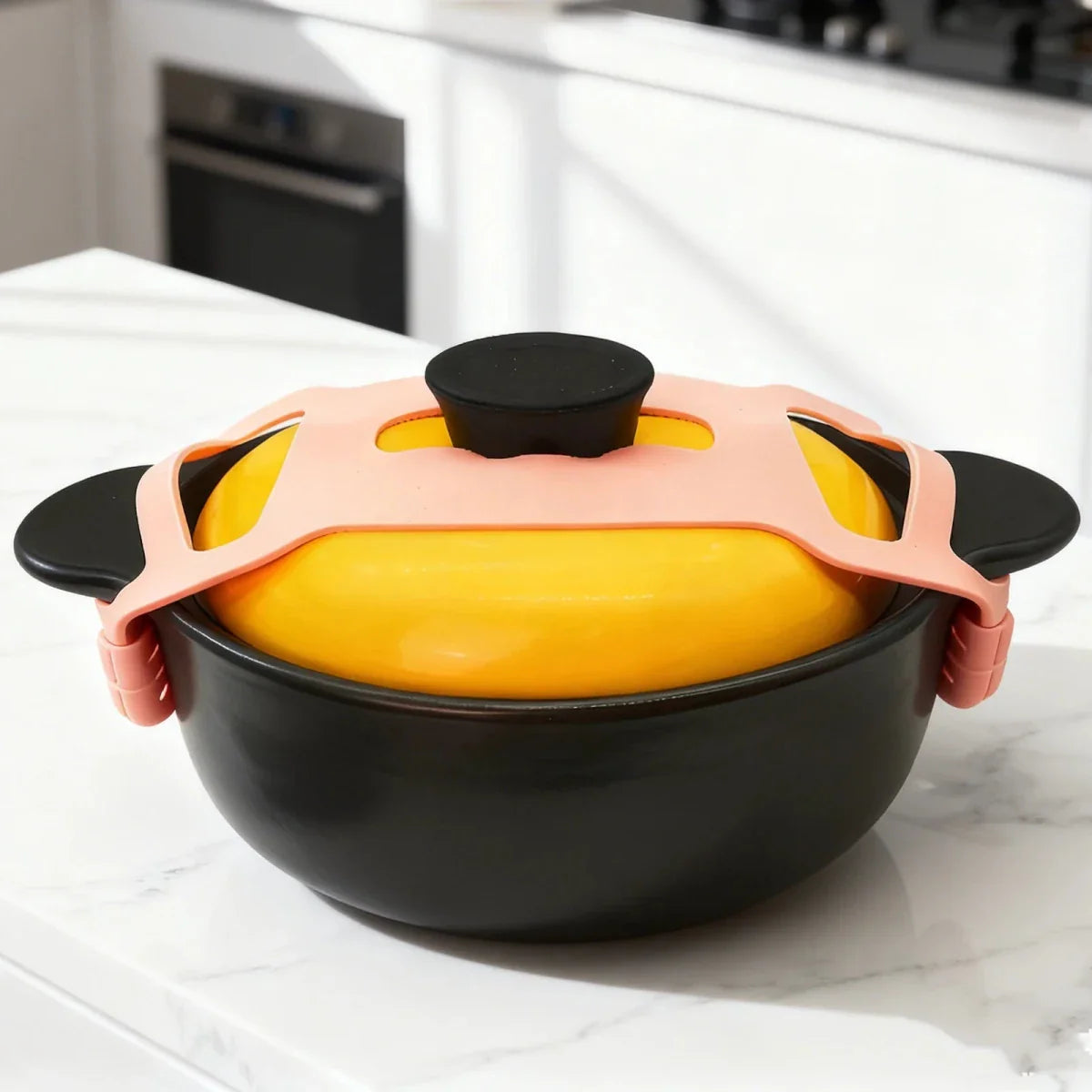 Silicone Lid Holder – Black, Non-Slip Kitchen Organizer for Stove and Countertop