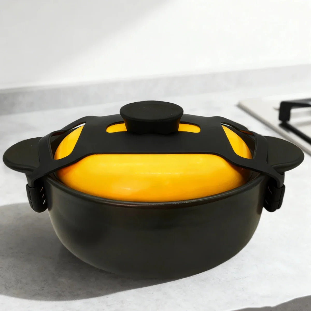 Silicone Lid Holder – Black, Non-Slip Kitchen Organizer for Stove and Countertop