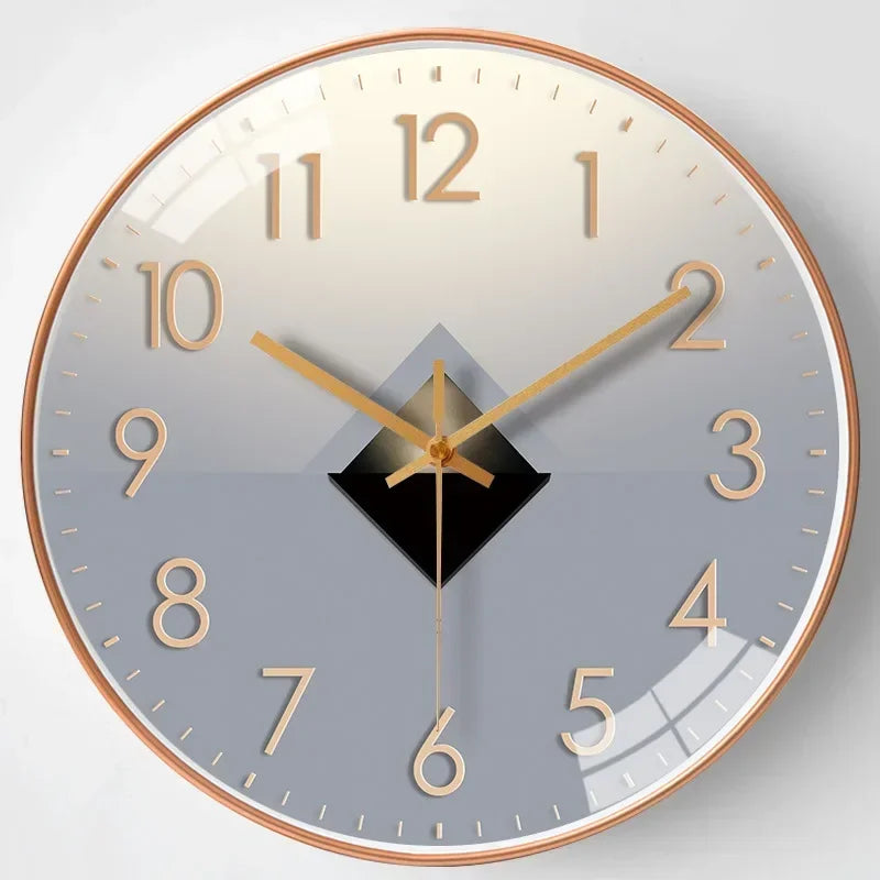 Wall clock – Classic design in black and white, quiet decoration for living room or bedroom