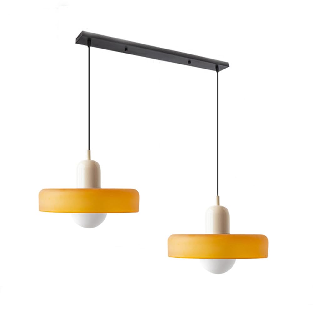 Double Pendant Lamp – Modern Glass Design Lamp with Two Light Sources for Dining Table or Living Room