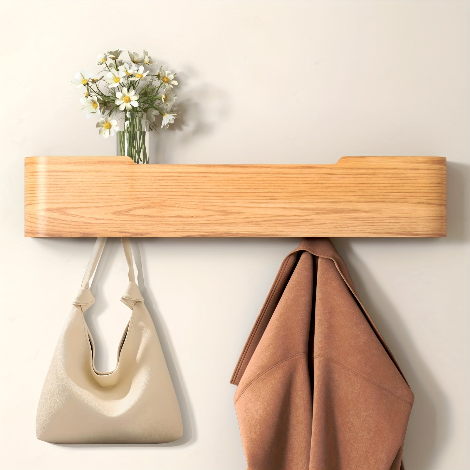 Væggarderobe – Træ, Moderne Design med Emhætter og Hylde til Entre eller Soveværelse