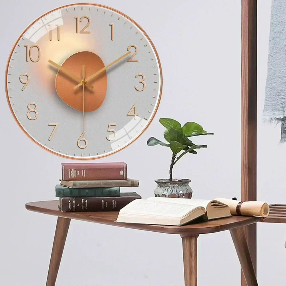 Wall clock – Classic design in black and white, quiet decoration for living room or bedroom