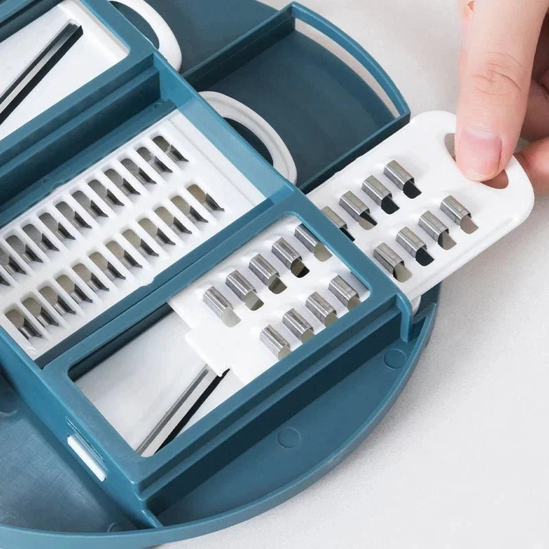 Multifunctional Kitchen Slicer – Durable Plastic, 9-in-1 Cutting Solution for Vegetables and Potatoes