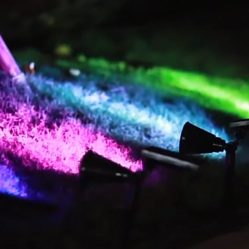 Solar-Powered Garden Spotlights – Multicolor, Adjustable Design for Garden, Patio, or Driveway