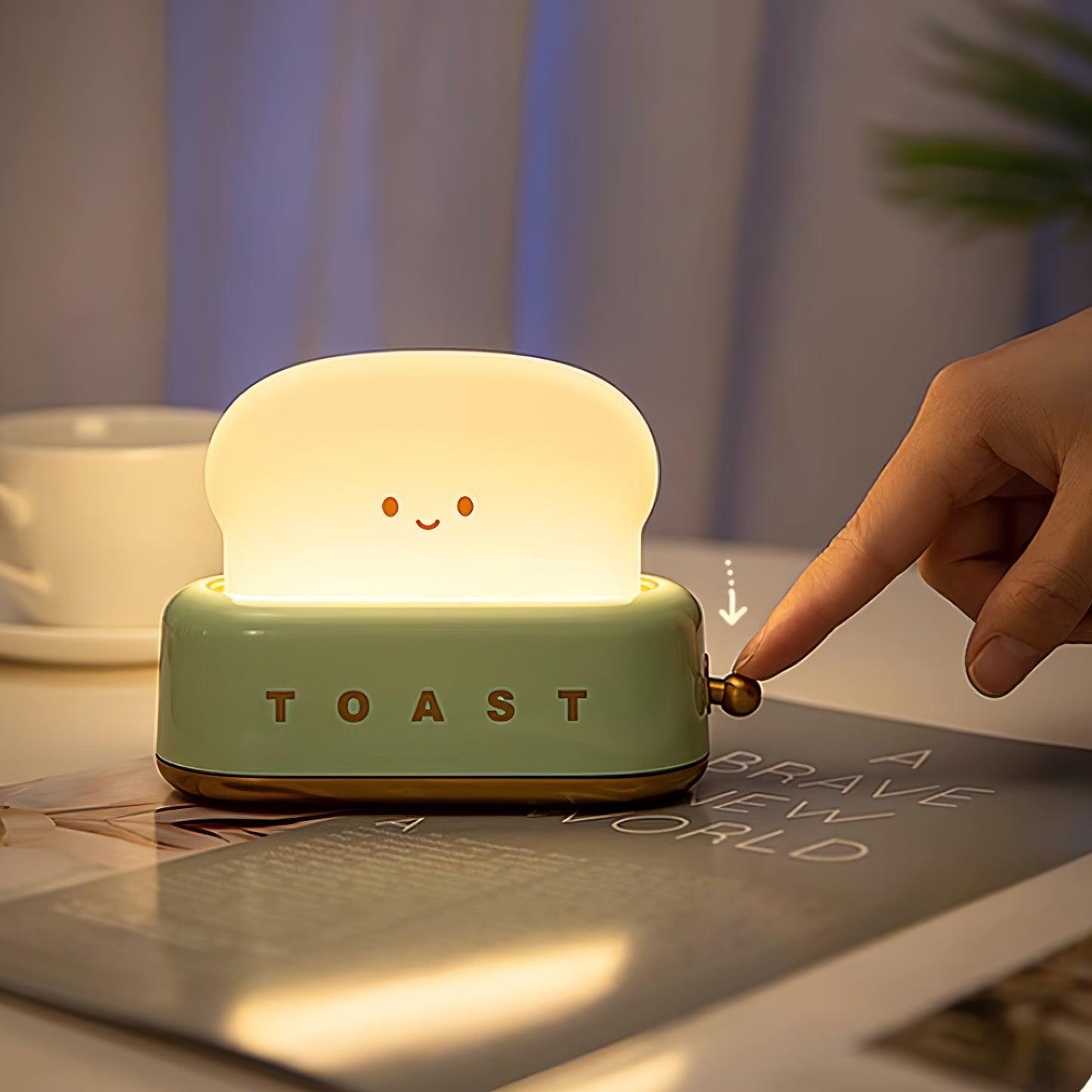 Toaster Nattelys – Metal og Akryl, Varm Hvid til Soveværelse eller Studenterbolig Dekoration
