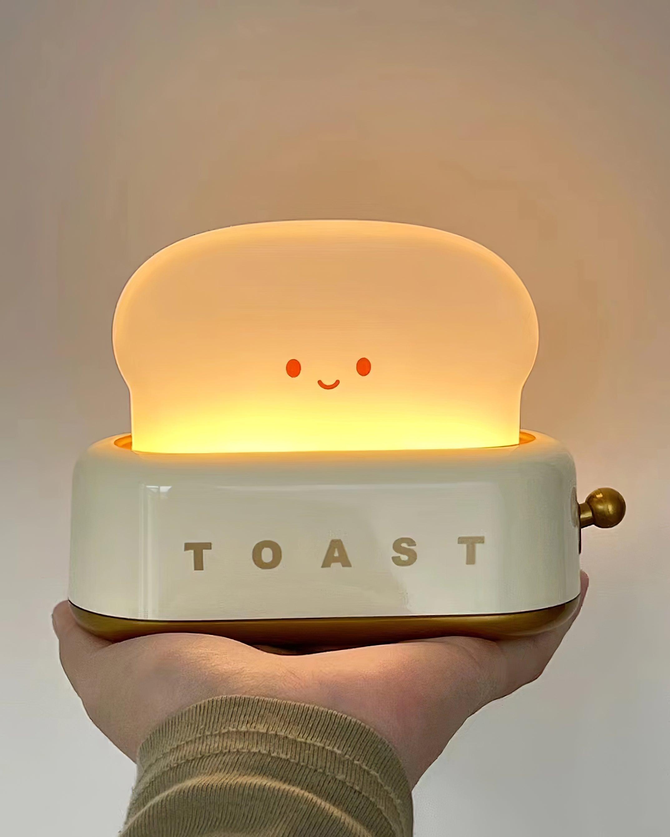 Toaster Nattelys – Metal og Akryl, Varm Hvid til Soveværelse eller Studenterbolig Dekoration