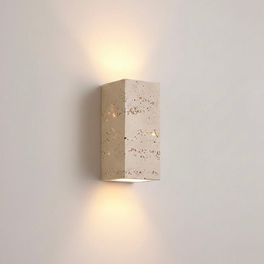 Buitenwandlamp – Geel travertijn, modern design voor terras, balkon of hal