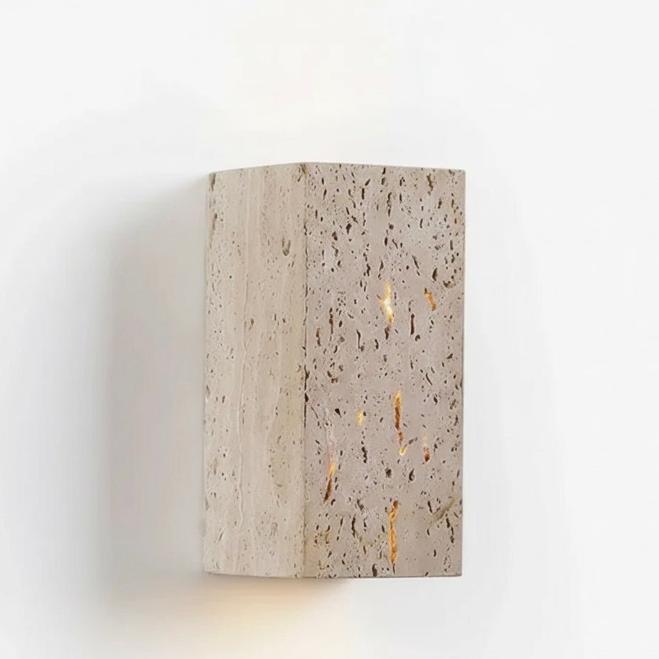 Buitenwandlamp – Geel travertijn, modern design voor terras, balkon of hal
