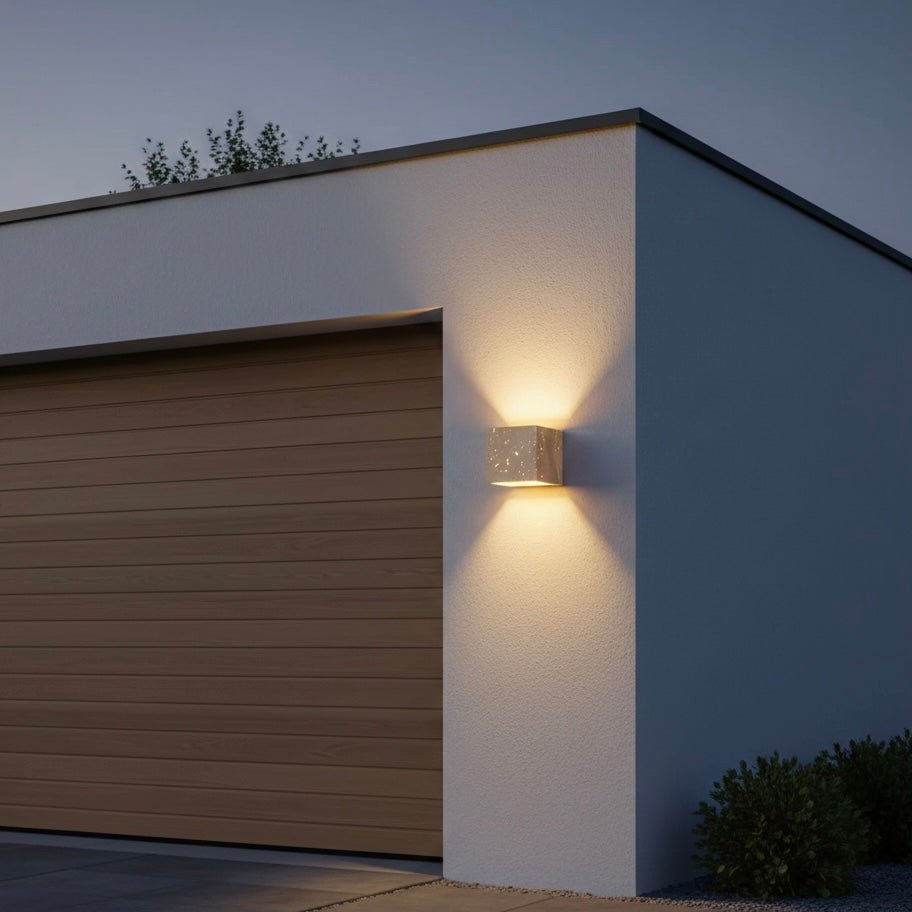 Buitenwandlamp – Geel travertijn, modern design voor terras, balkon of hal