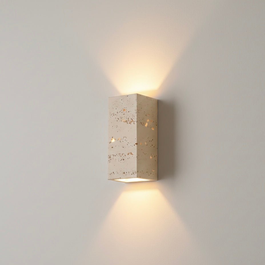 Buitenwandlamp – Geel travertijn, modern design voor terras, balkon of hal