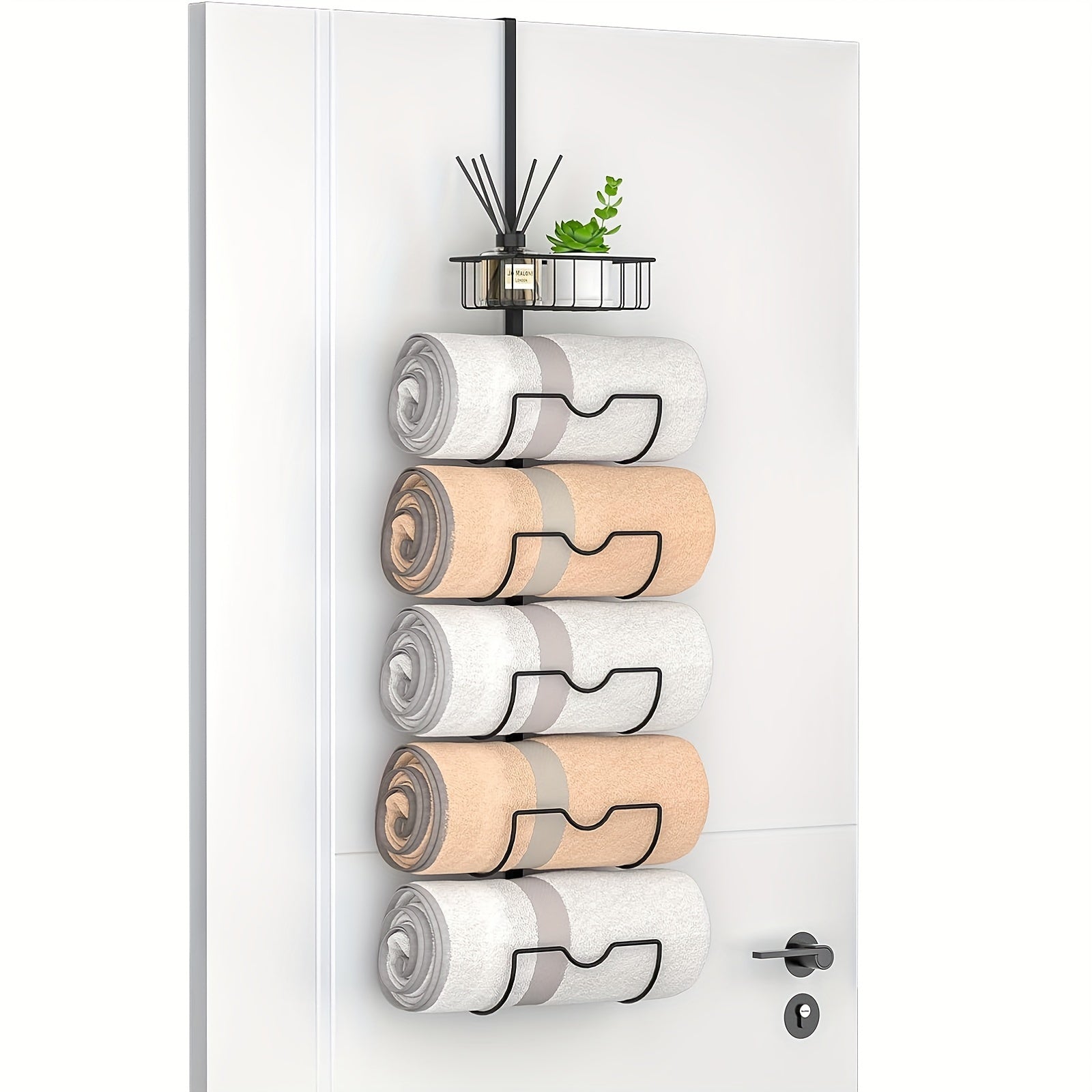 Håndklædehouder – Smedejern, Goudkleurige Accenten, Modern Design voor Badkamer of Gæstetoilet