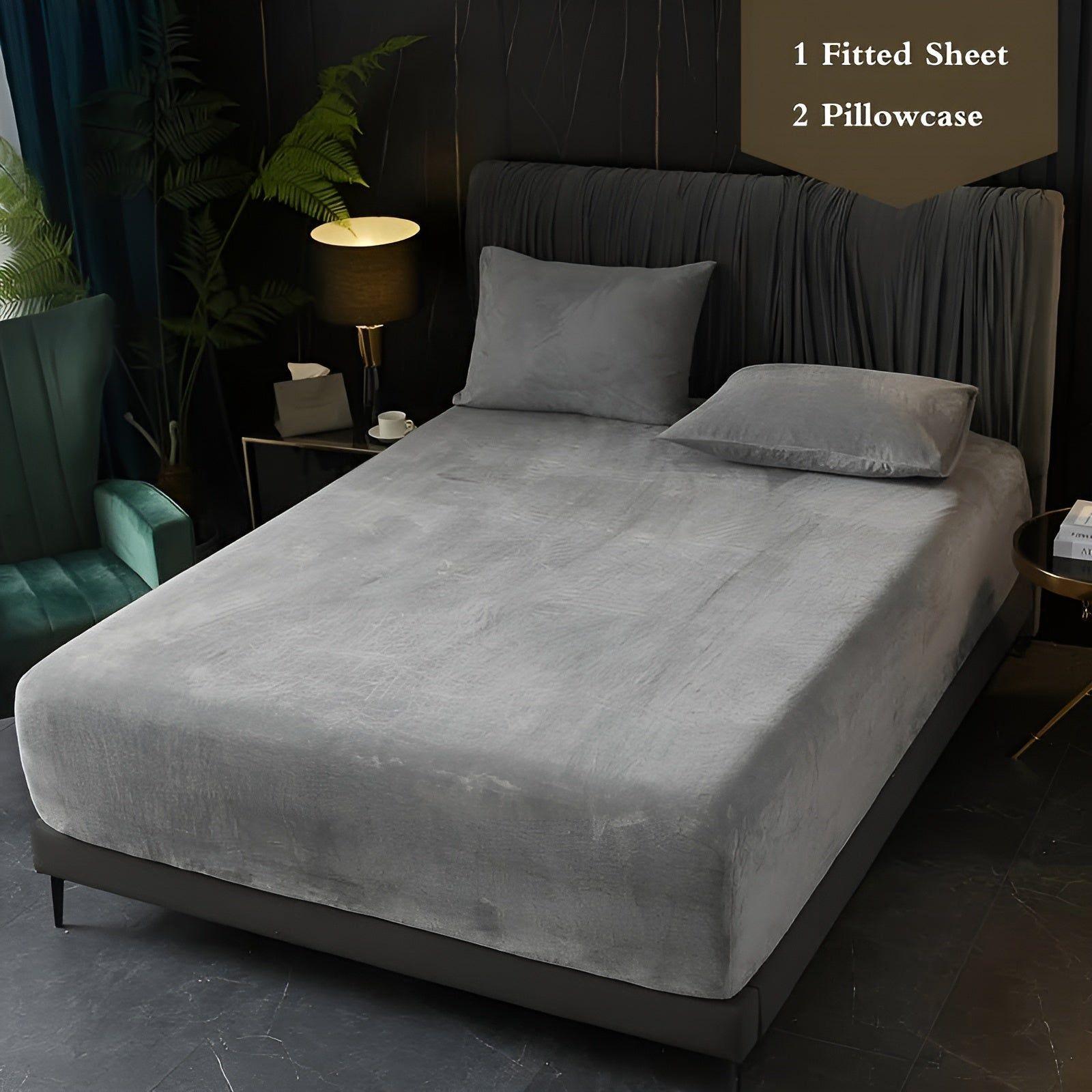 Flanellen lakenset – melkfluweel, beige, stijlvol ontwerp voor de slaapkamer of logeerkamer