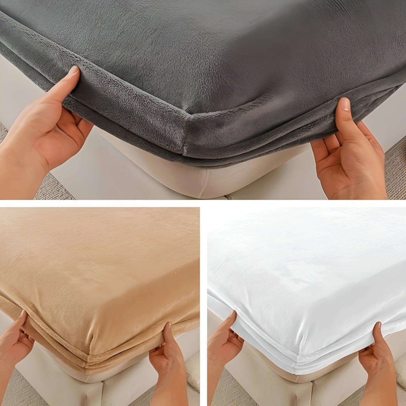 Flanellen lakenset – melkfluweel, beige, stijlvol ontwerp voor de slaapkamer of logeerkamer