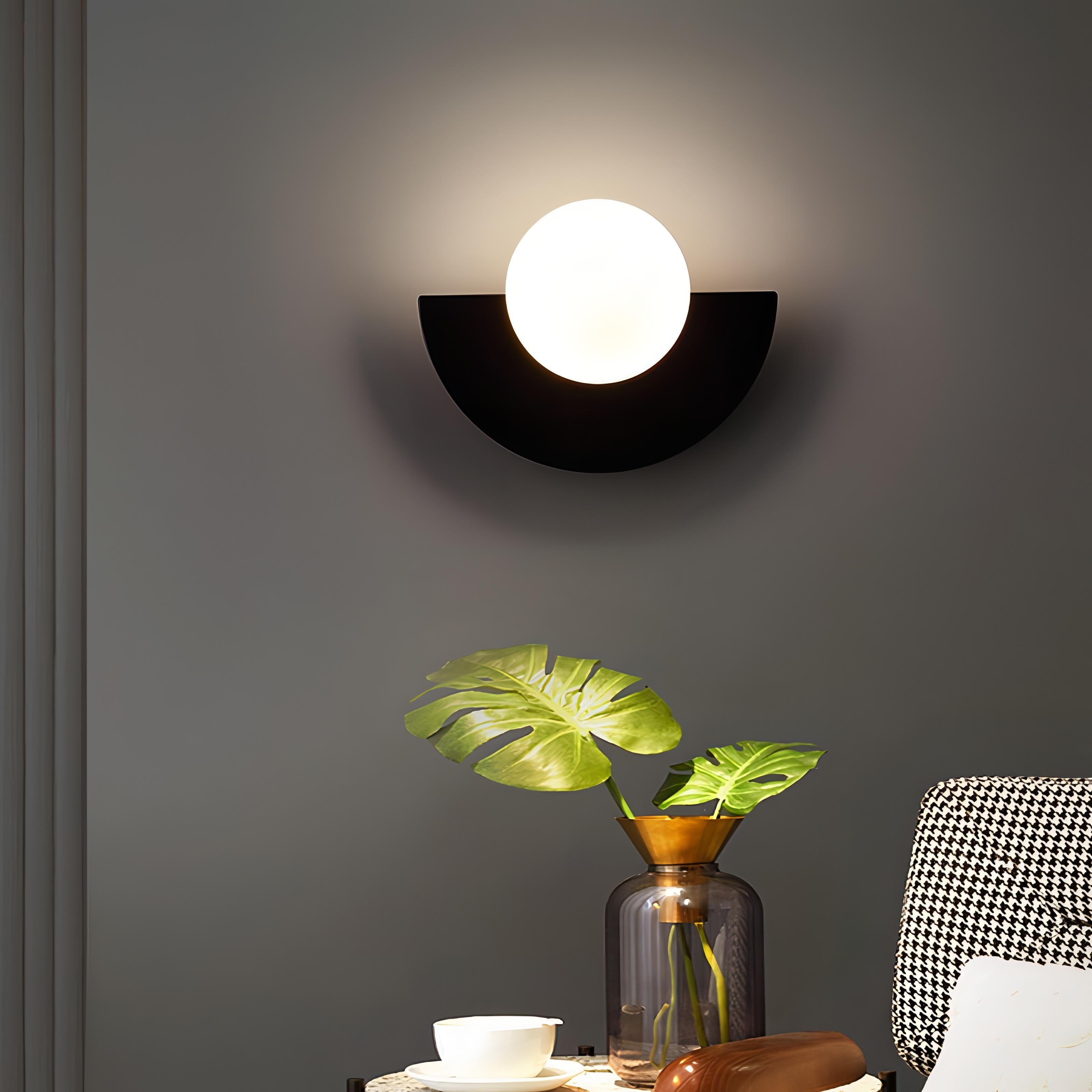 Half Moon wandlamp – metaal en PVC, Scandinavisch design in 6 kleuren voor de woonkamer of slaapkamer