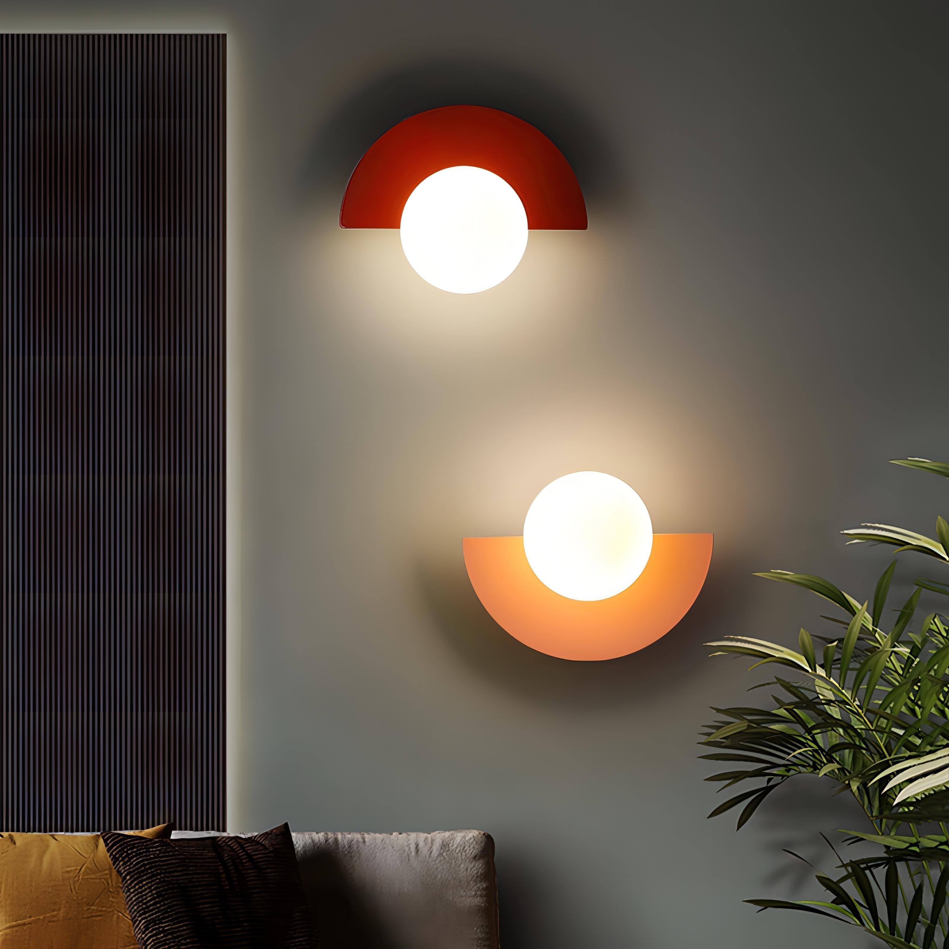 Half Moon wandlamp – metaal en PVC, Scandinavisch design in 6 kleuren voor de woonkamer of slaapkamer