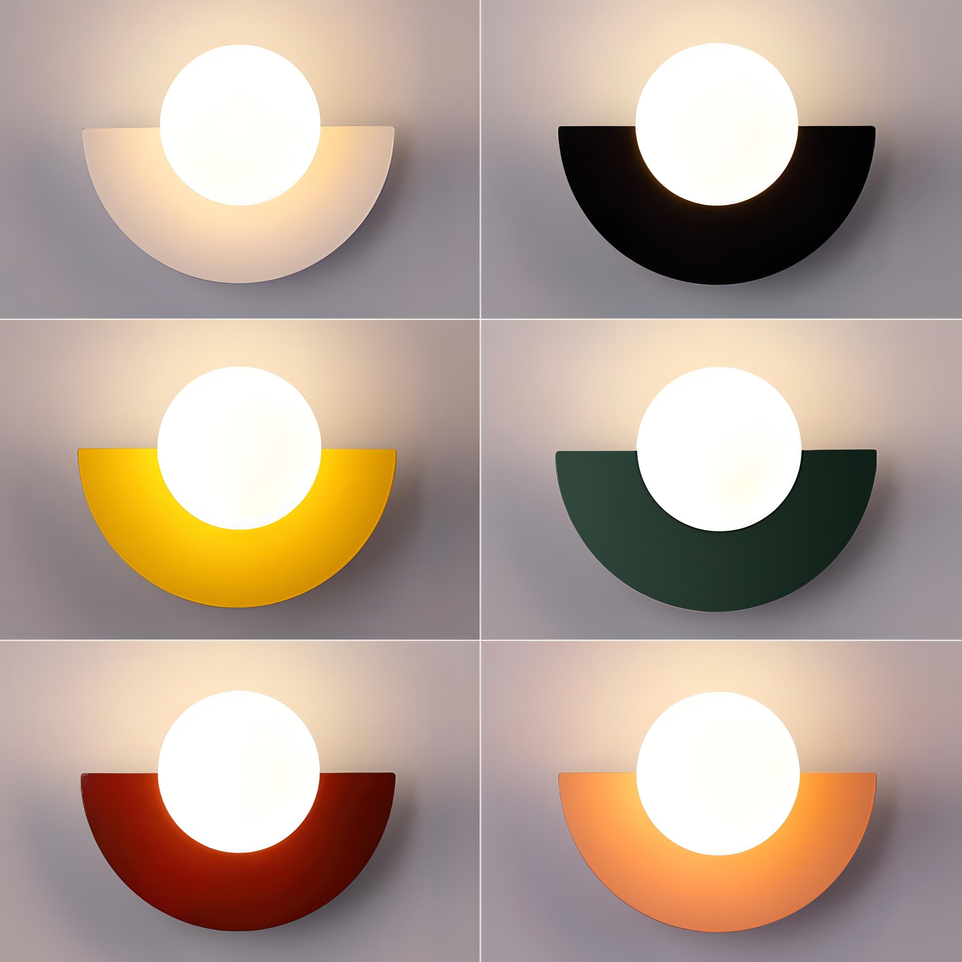 Half Moon wandlamp – metaal en PVC, Scandinavisch design in 6 kleuren voor de woonkamer of slaapkamer