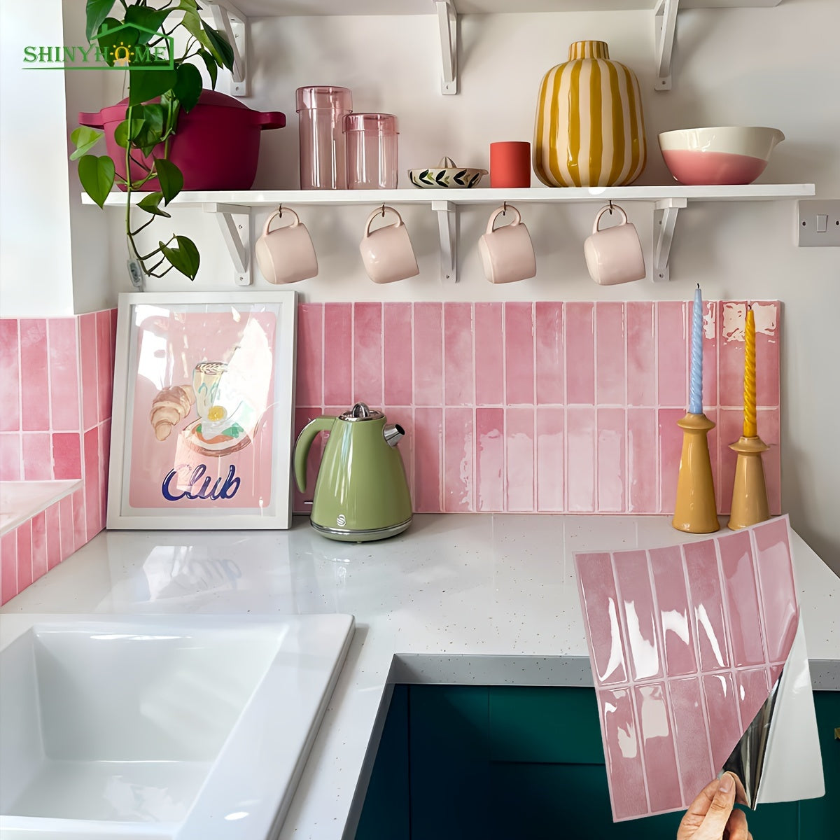 3D Selvklæbende Vægfliser – Vandtæt PVC, Moderne Backsplash til Køkken eller Badeværelse Dekoration