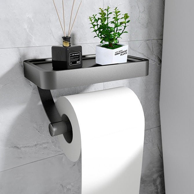 Toilet paper holder with storage compartment – stainless steel, simple design for bathroom or toilet