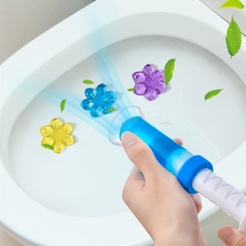 Bloemengel Toiletrengøringsmiddel & Luftfrisker – Biologisk Nedbrydelig Gel, Blomsterduft til Badeværelseshygiejne og Friskhed