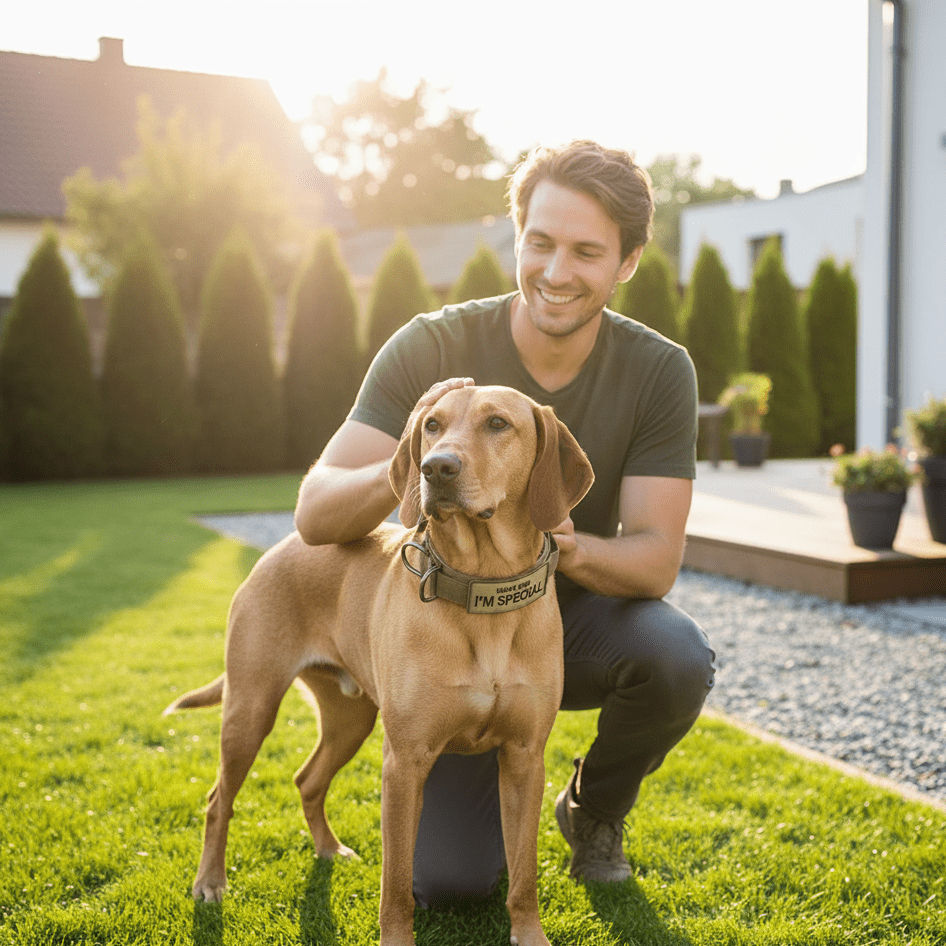Taktisk Hundehalsbånd Sæt – Sort Nylon, Justerbart til Mellemstore til Store Hunde under Træning eller Udeaktiviteter