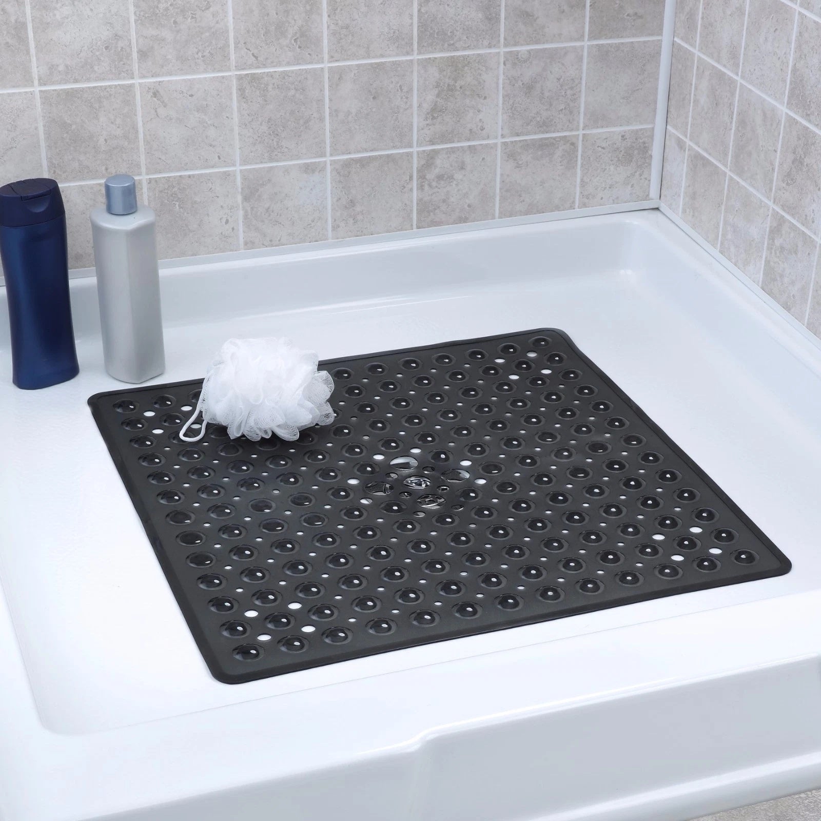 Skridsikker Badmåtte – Hvid PVC, Minimalistisk Design til Bad eller Brusekabine