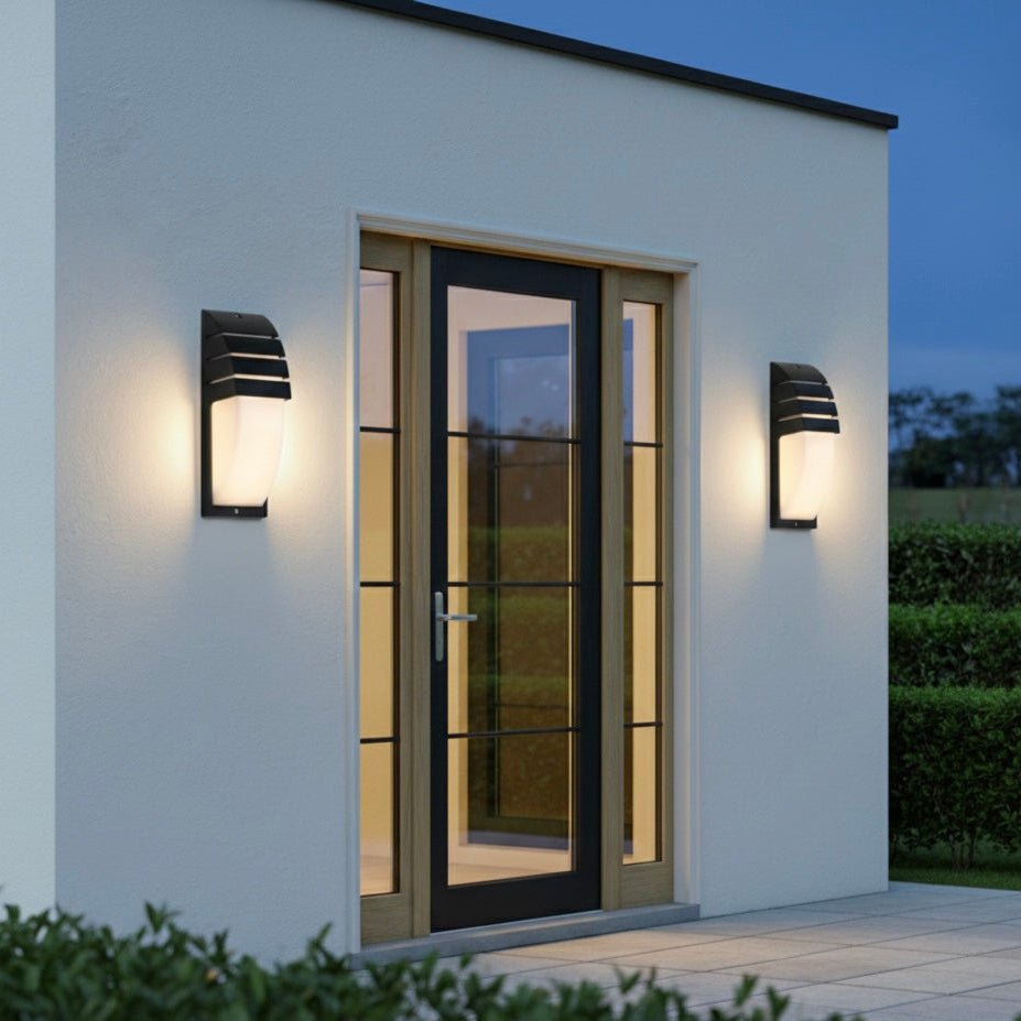 LED Outdoor Lamp – Matte Black, Modern Design for Terrace and Entrance