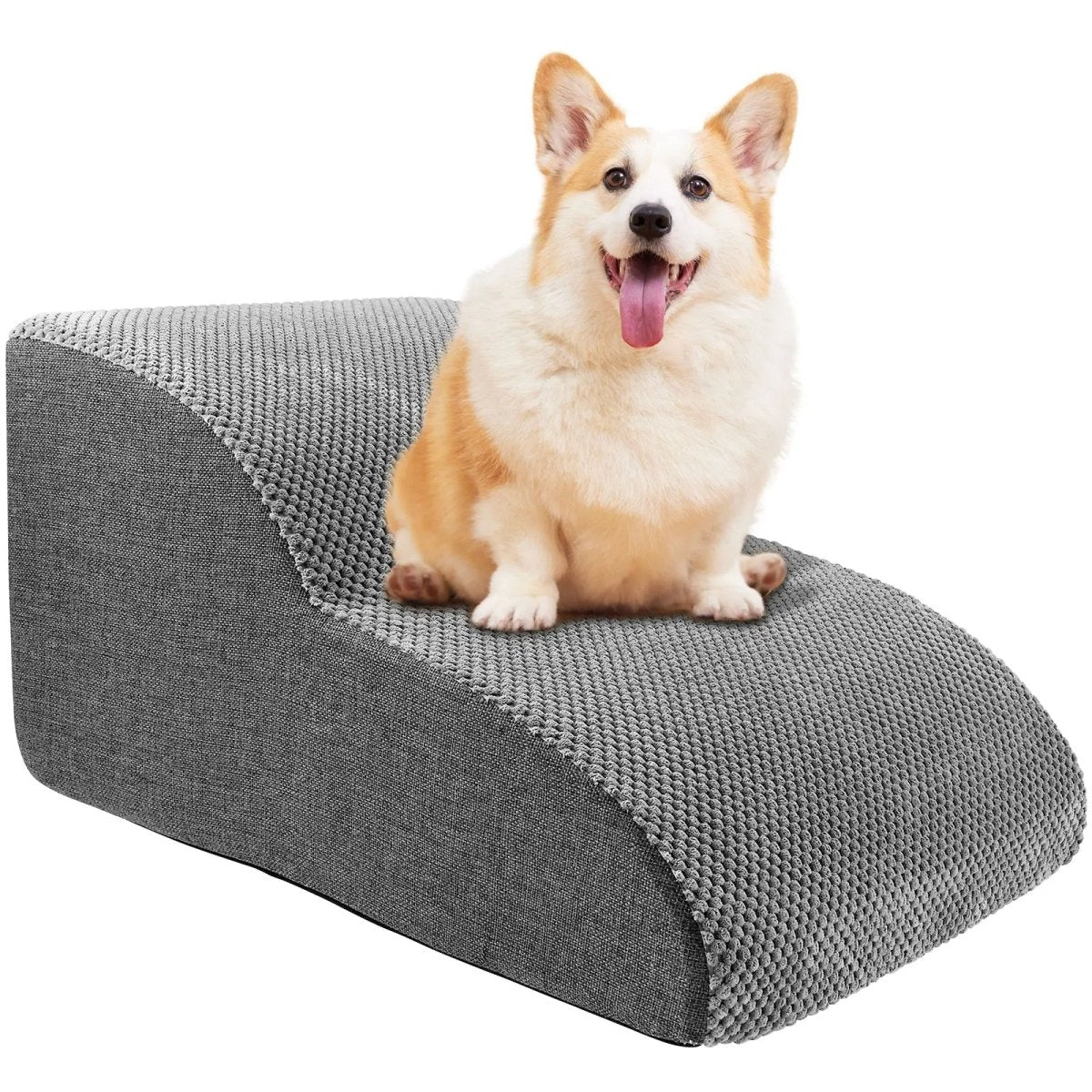 Hundetrappe – Blød Velour med Antiskrid, 2- eller 3-trins til Seng eller Sofa