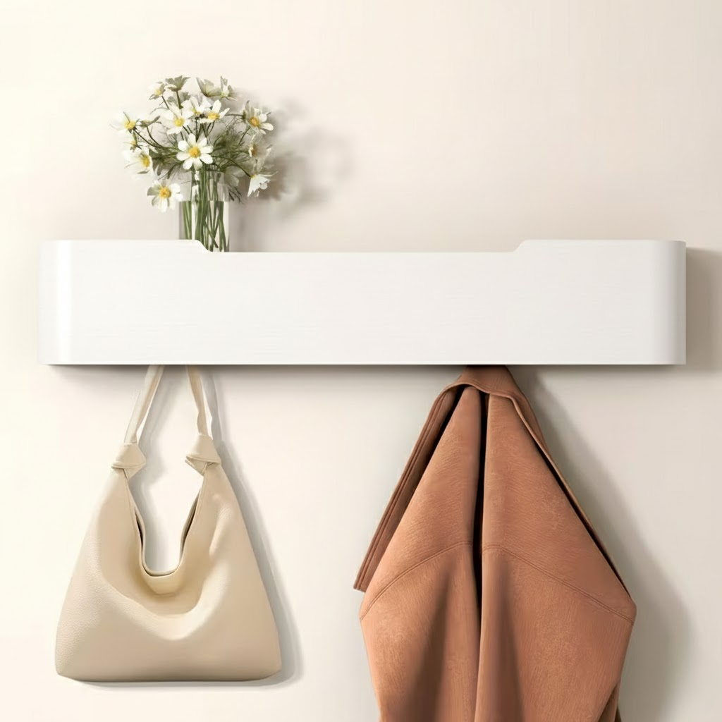 Væggarderobe – Træ, Moderne Design med Emhætter og Hylde til Entre eller Soveværelse