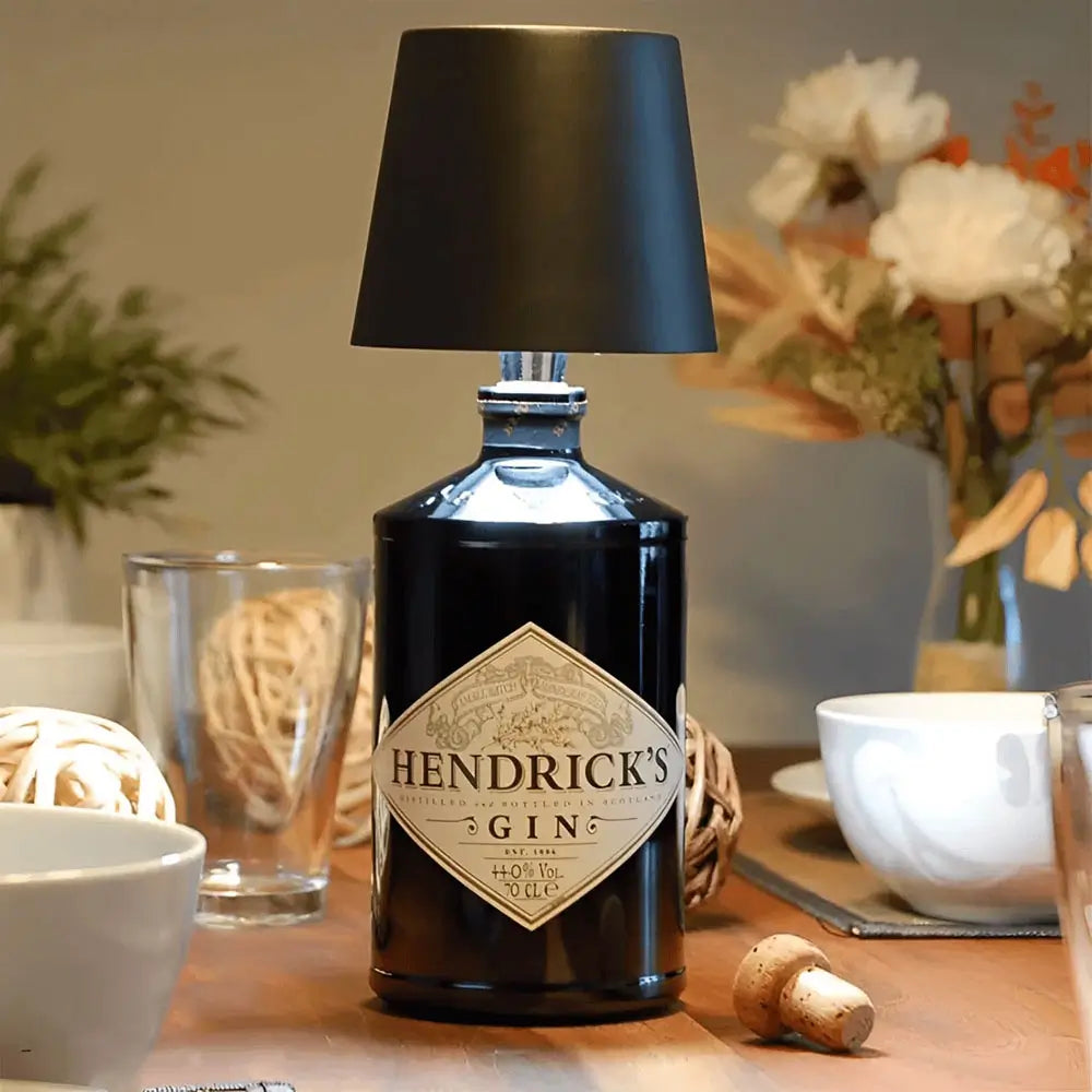 Glas Flaske Lampe – USB Opladelig, Justerbar Lysstyrke og Farve til Unik Boligindretning