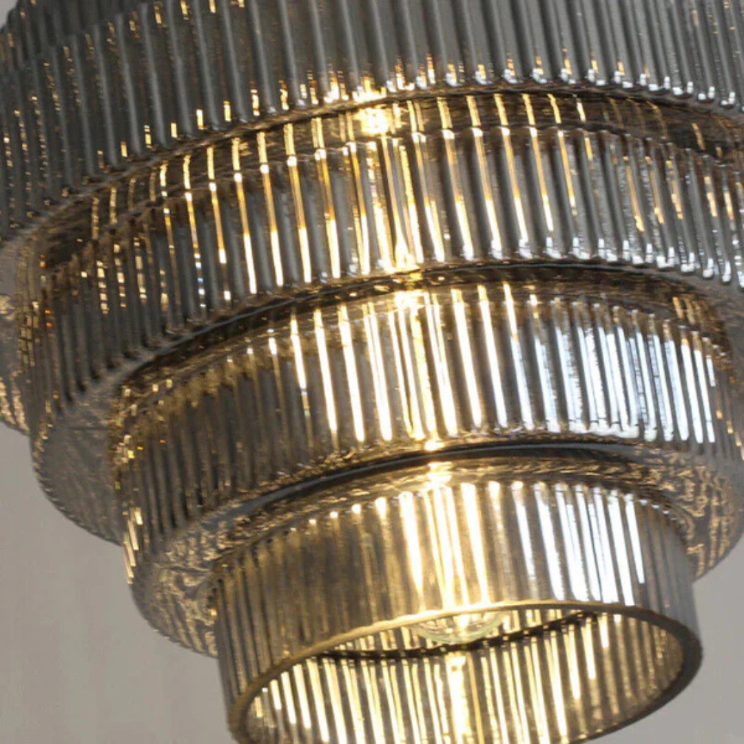 Retro Hængelampe – Glas og Messing, Moderne Design til Stue eller Spisestue