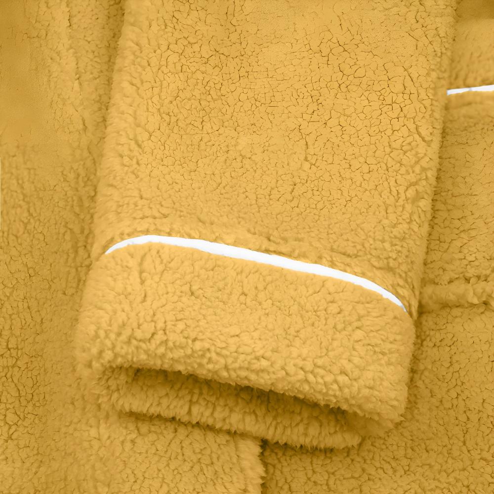 Sherpa Badekåbe – Koral Fleece, Unisex med Skulderkrave og Lommer til Hjemmebrug