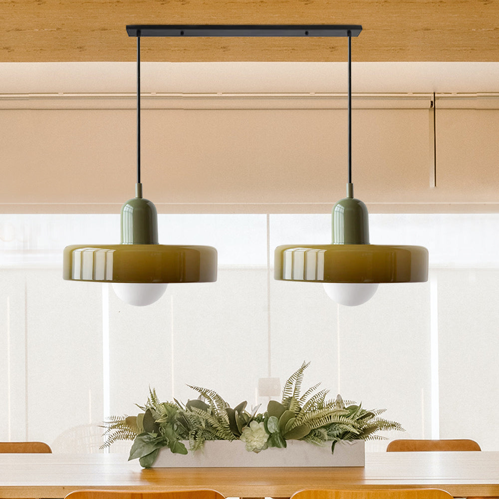 Double Pendant Lamp – Modern Glass Design Lamp with Two Light Sources for Dining Table or Living Room