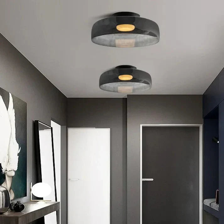 Scandinavische glazen plafondlamp – modern design met driekleurige ledverlichting voor de woonkamer of eetkamer