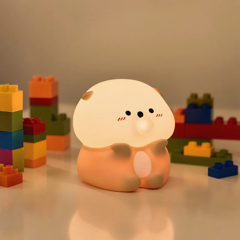 Squeeze Night Light – Animal Design, Warm White Light for Children's Room or Play Area