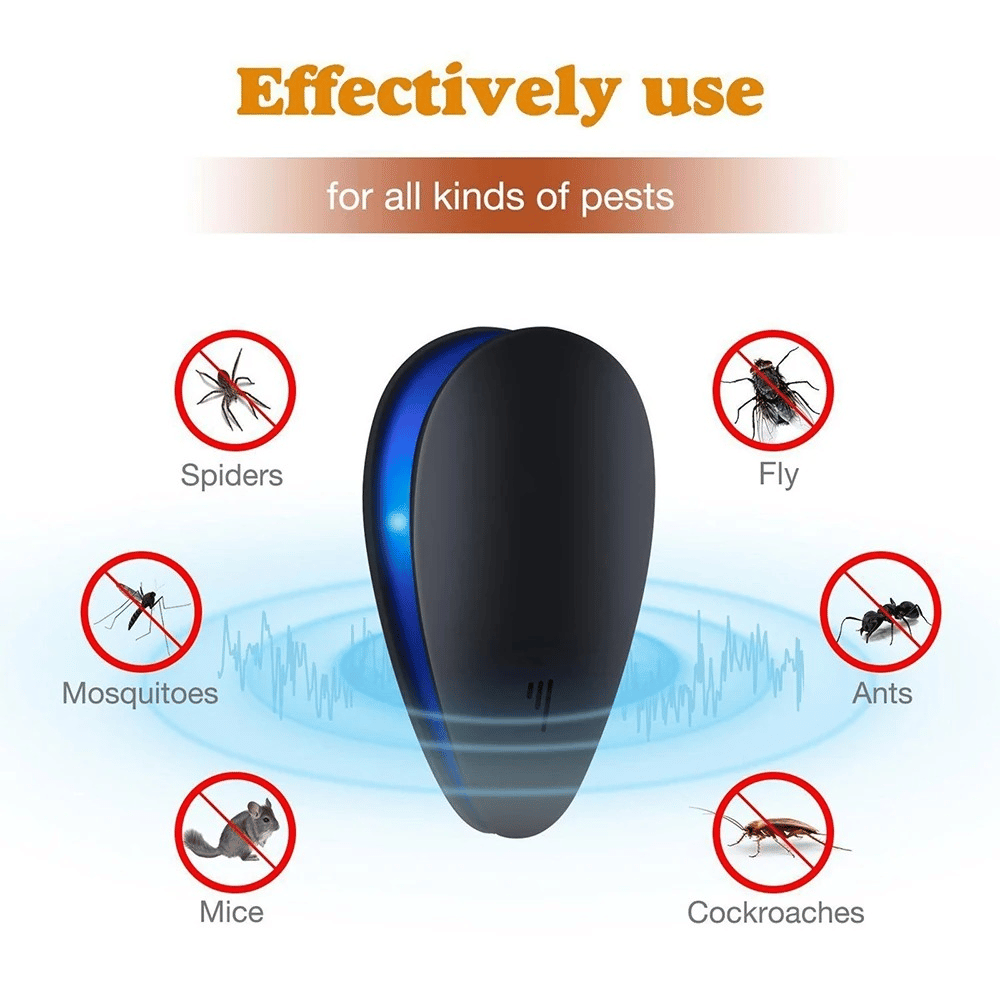 Ultrasone Pest Repeller – White, Chemical-Free for the Living Room, Kitchen, or Bedroom