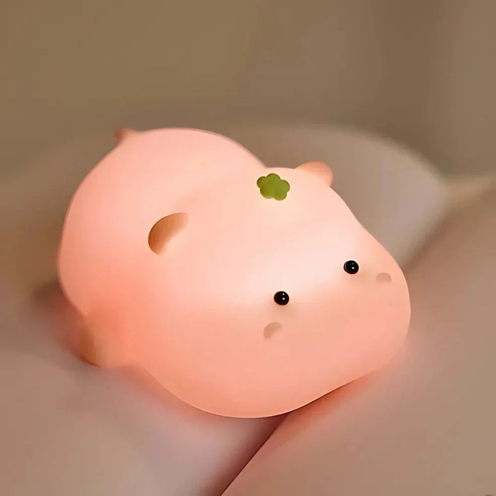 Squeeze Night Light – Animal Design, Warm White Light for Children's Room or Play Area