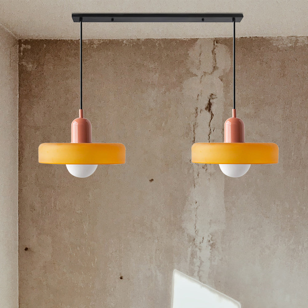 Double Pendant Lamp – Modern Glass Design Lamp with Two Light Sources for Dining Table or Living Room