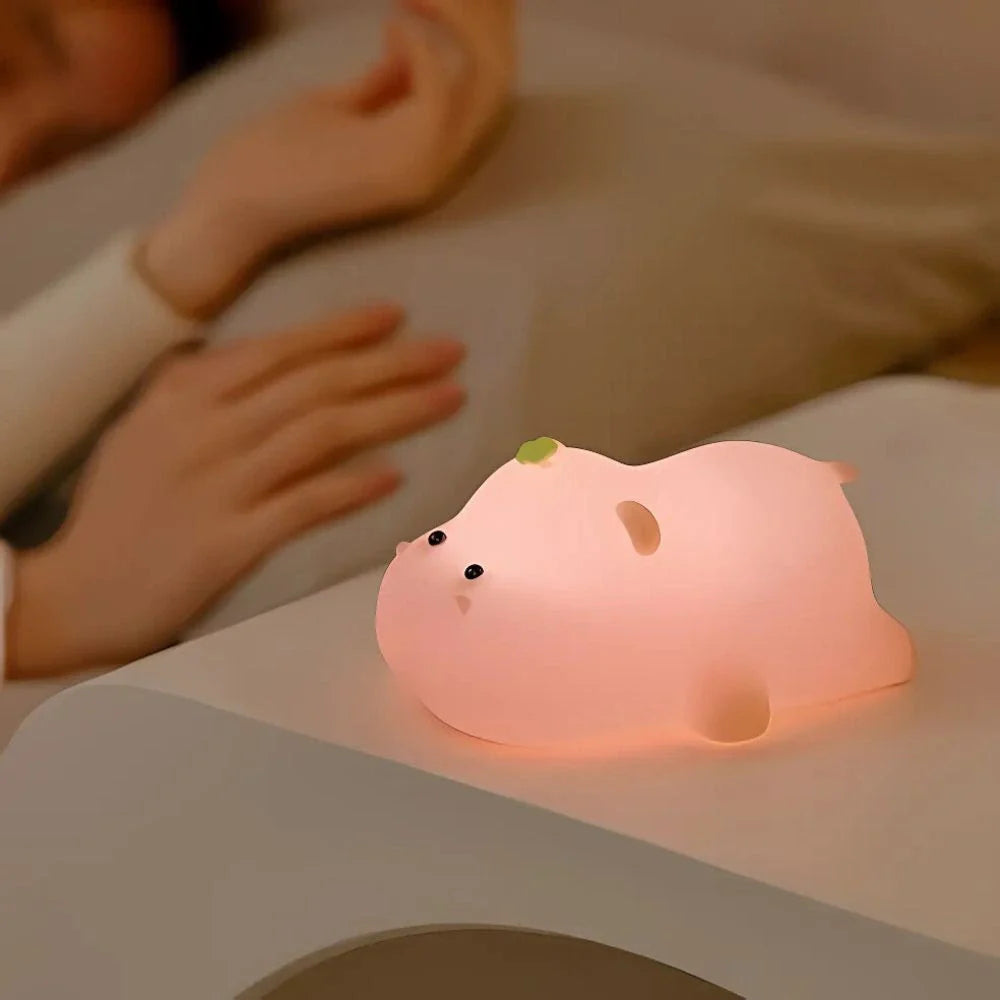 Squeeze Night Light – Animal Design, Warm White Light for Children's Room or Play Area