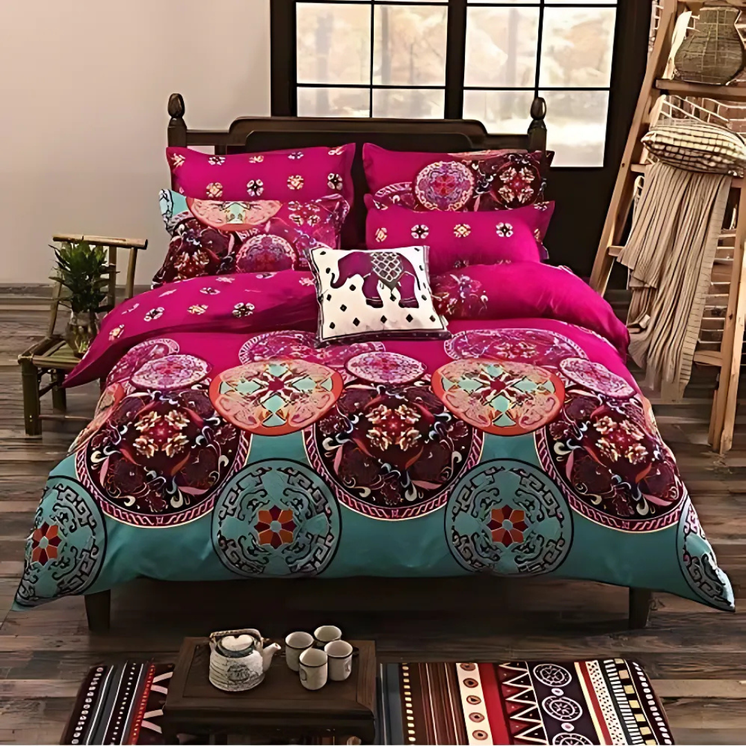 Beddengoedset – Polyester, abstract patroon in verschillende kleuren voor slaapkamerdecoratie